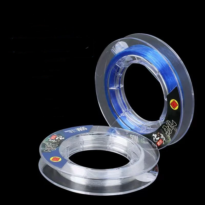 Sedal de pesca de nailon de 50m, hilo de pesca de peces grandes, fuerte fuerza de tracción, Tippet, negro, Pit, plateado, carpa, no enrollado - imagen 3