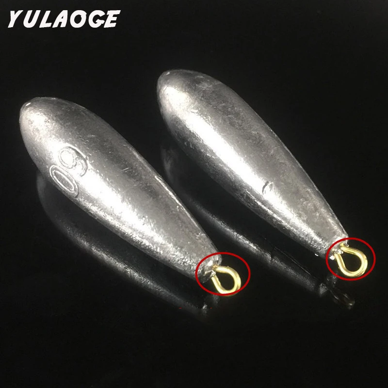 Plomos de plomo para pesca, 5 unids/lote/bolsa, anillo de hoja colgante, accesorios de pesca, colgante de gota de agua - imagen 2
