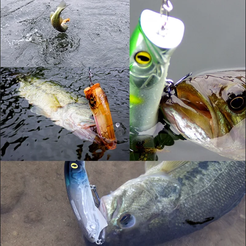 Lurefans-señuelo de pesca flotante V8, Popper de superficie de agua, 80mm/12g, fundición larga, aleación de titanio Artificial, aleta de pescado, cebo falso, nuevo - imagen 5