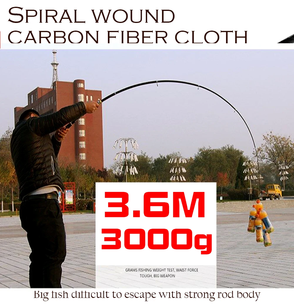 GHOTDA-caña de pescar giratoria de fibra de carbono FRP, alimentador de carpa, telescópica, potencia M, 2,1-3,6 M - imagen 5