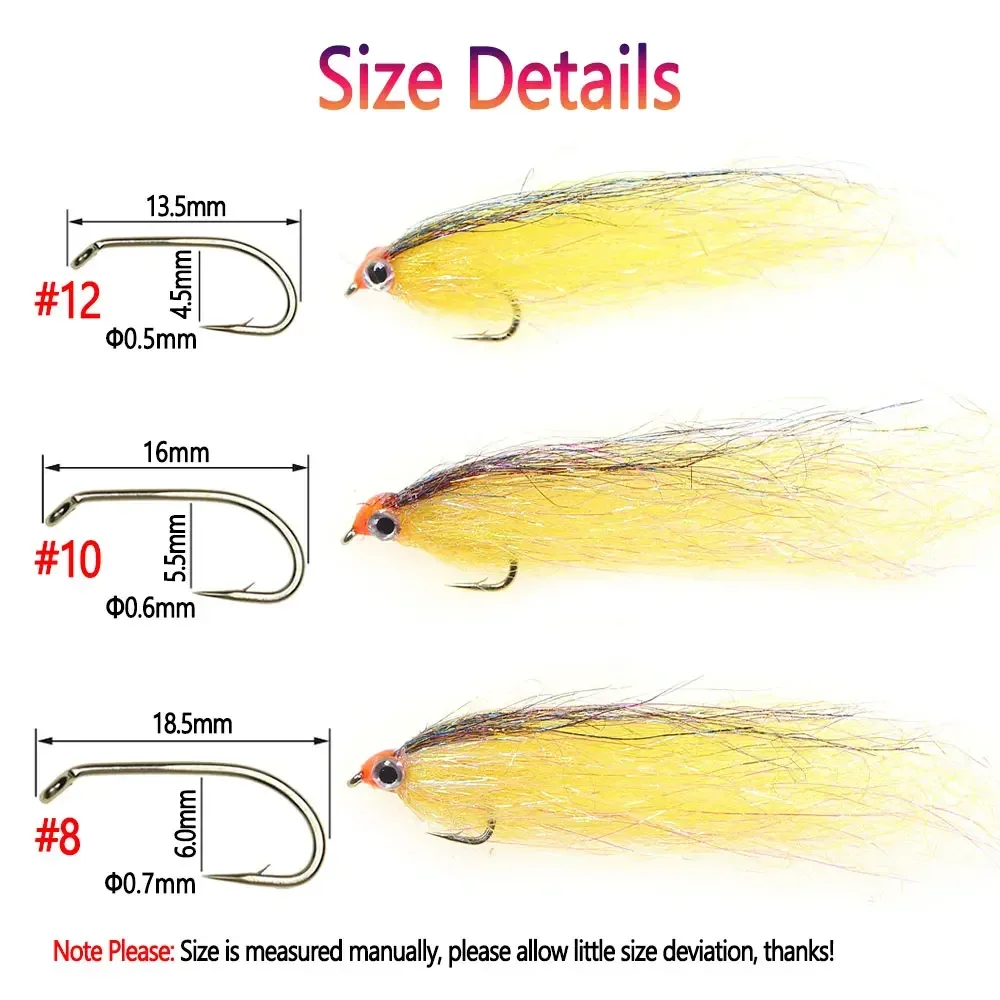 Bimoo 4 Uds hundimiento lento herido EP fibra sedosa Minnow Streamer Ice Dub Baitfish Streamer mosca salmón lubina trucha Señuelos de pesca - imagen 3