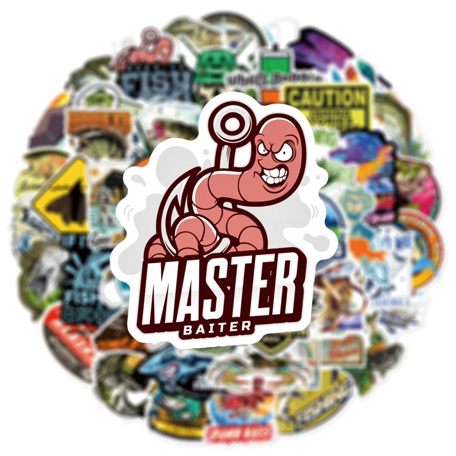 Pegatinas de pesca NUNATAK 50P/1 bolsa, caja de pesca, pegatina de caja de señuelos, pegatina impermeable, pegatina de pesca de mar, pegatinas de peces lubina - imagen 5