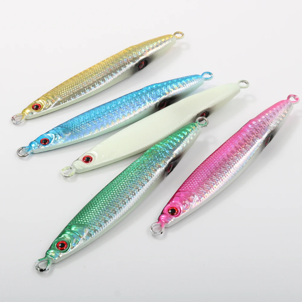 CASTFUN-señuelo de pesca de plantilla de Metal, aparejos de pesca de agua salada, plantilla lenta de 3 ojos, 60g, 80g, 100g - imagen 5