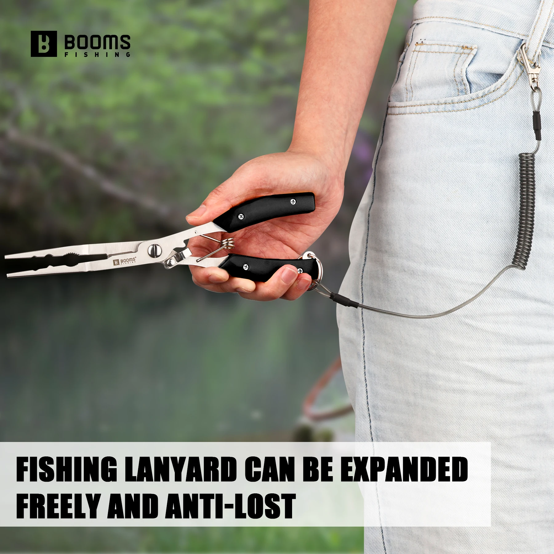 Booms Fishing H06 multifuncional con alicates de bloqueo 20cm de acero inoxidable gancho largo removedor línea tijeras herramientas de pesca - imagen 5