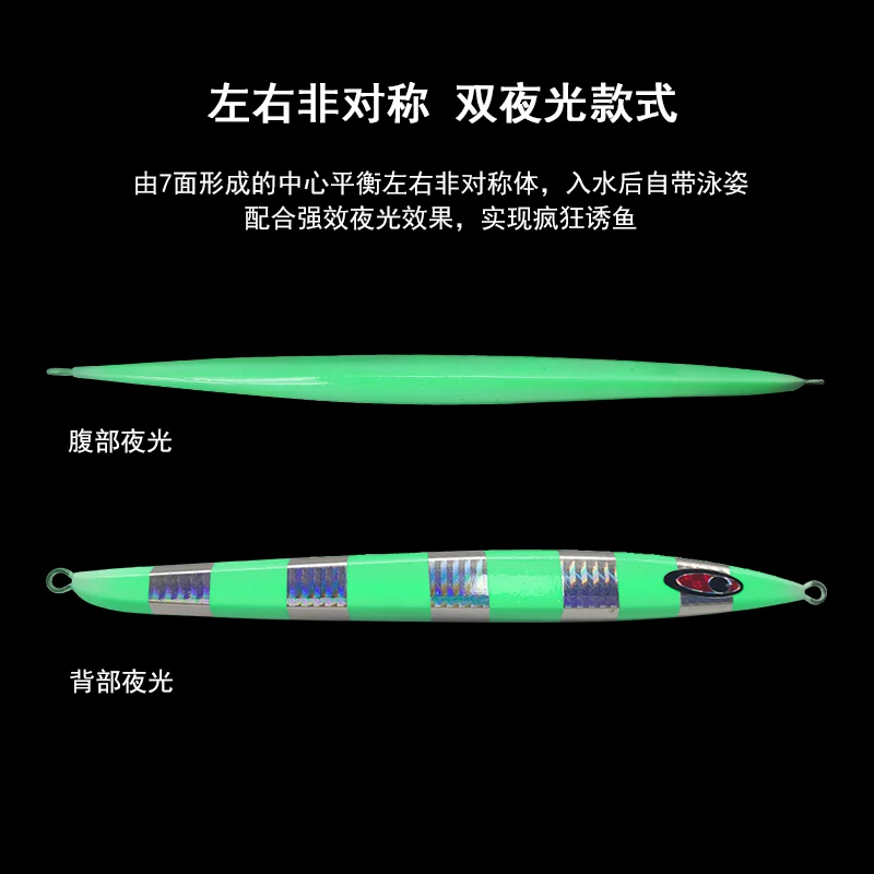 SEAFLOOKCONTROL-Placa de hierro con luz nocturna para pesca en el mar, insignia de pistola de oro puntiagudo amarillo, hundimiento rápido de velocidad de bombeo, concha de cañón rojo - imagen 2