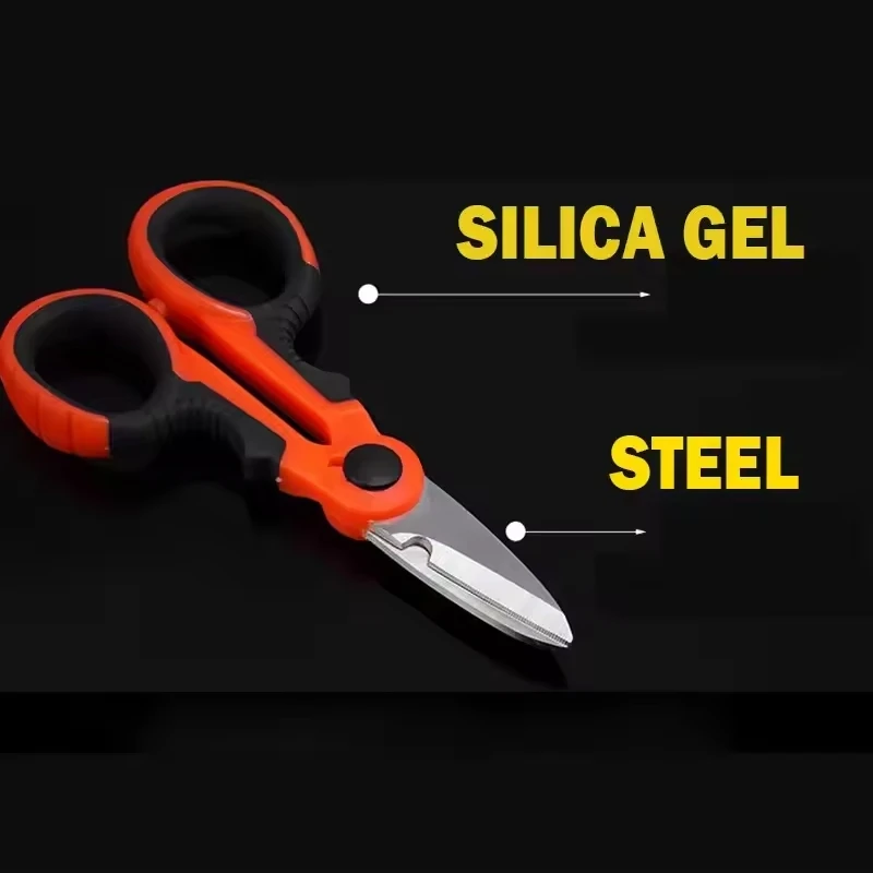 1 Juego de tijeras de pesca y estuche de almacenamiento, cortador de señuelos de línea trenzada, Mini tijeras para uso de peces de 14cm, herramientas de pesca portátiles multifunción - imagen 5