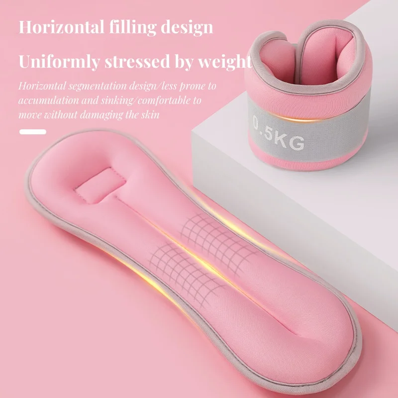 Bolsa de arena para muñeca y tobillo, equipo deportivo de entrenamiento de fuerza, 0,5 KG, 1 par, correas de hierro para polvo de arena, Yoga, ciclismo, correr, baile - imagen 3