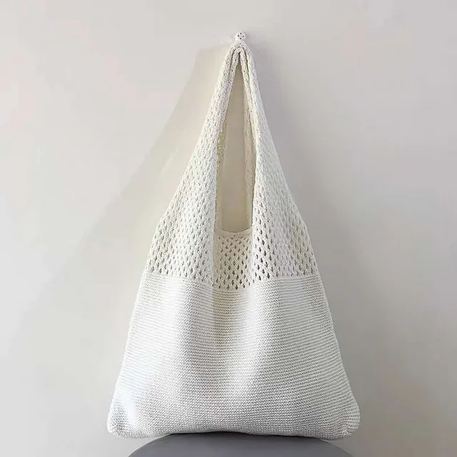 Bolsos de mano trenzados de tejido hueco Vintage de verano para mujer, bolsos de hombro, bolso de playa, bolso de mano de gran capacidad - imagen 3