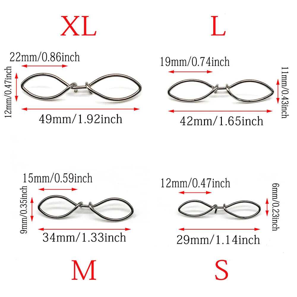 MNFT Eslabones rápidos de acero inoxidable 304 para anzuelo - imagen 5