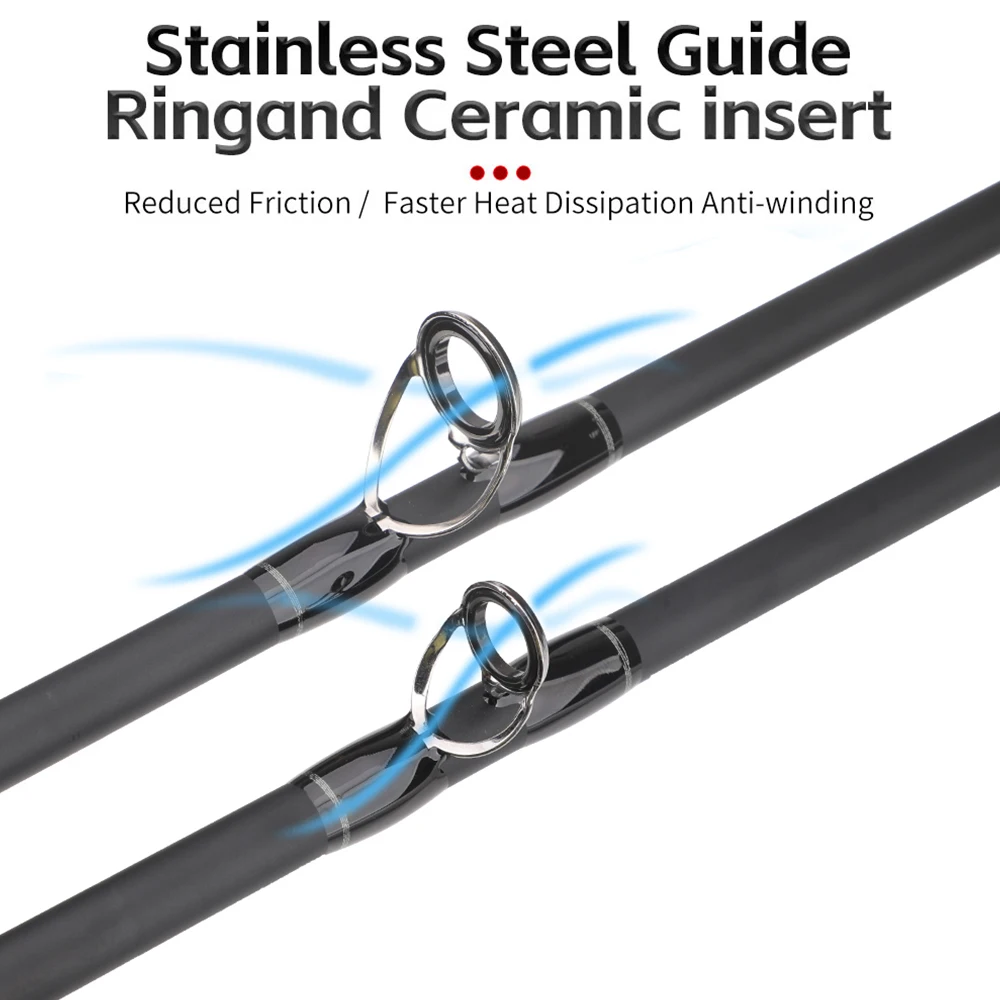Caña de pescar de 4 secciones H, caña de viaje de carbono, portátil, fundición/Spinning, peso del señuelo 15-35g - imagen 4