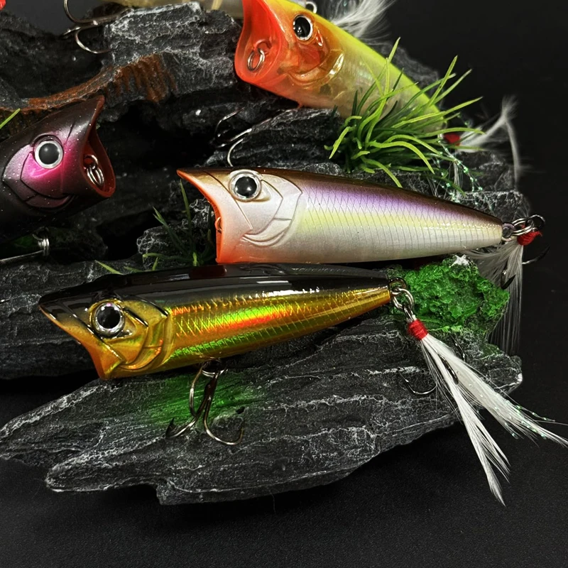 Señuelo de pesca Popper 70F RIPPLE, cebo duro Topwater de 70mm y 12,6g para Lucio, cebo flotante de superficie oscilante de fundición larga - imagen 2