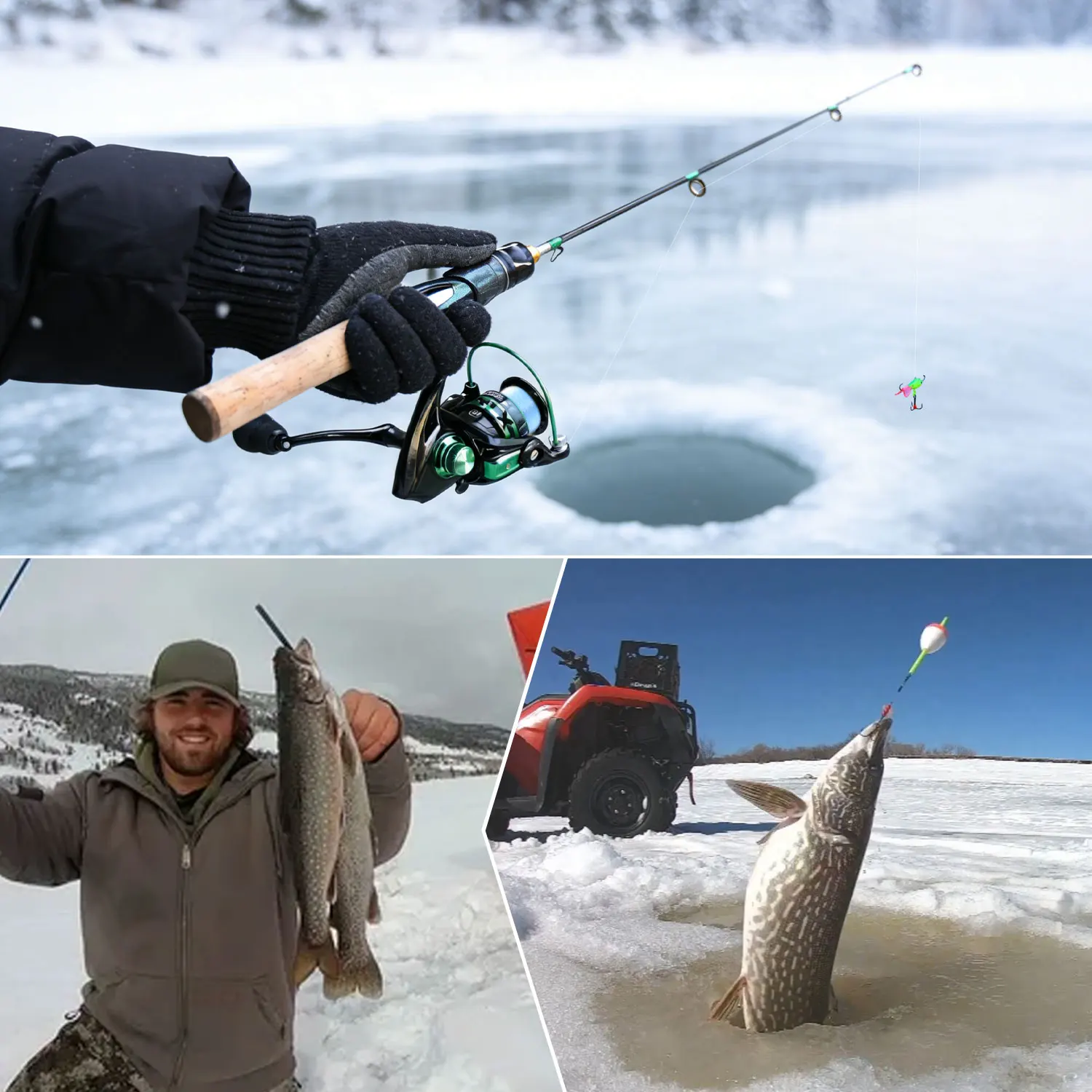 Combo Caña de Pesca en Hielo Sougayilang – Carbono y Carrete - imagen 5