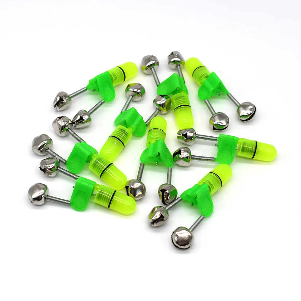 MNFT Led Night Fishing Rod Bite Bait Alarm Light Twin Bells Clip Alerter Sea Fishing Practical Tools 10Sets/20Sets/30Sets - imagen 3