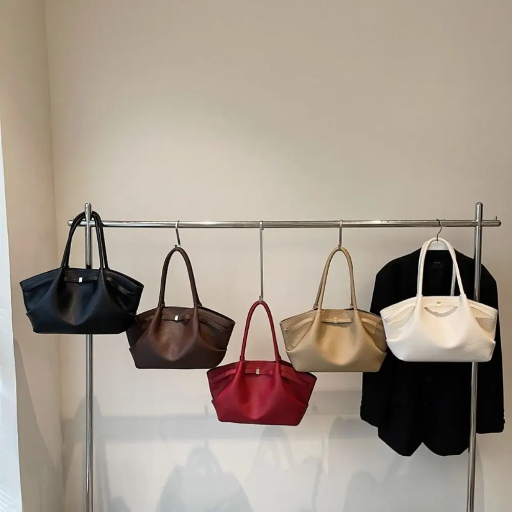 Bolsos de hombro con patrón de lichi de lujo para mujer, bolsos de mano de gran capacidad de Color sólido, bolso de mano de cuero PU para viaje - imagen 2