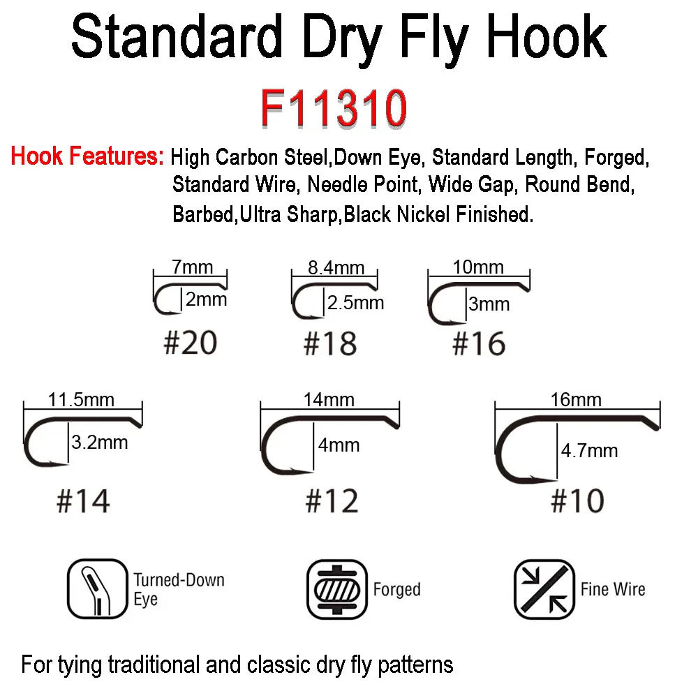 ICERIO-anzuelo de pesca con púas estándar, anzuelo curvo con mosca seca, ninfa Caddis, caja de almacenamiento impermeable, 240 unids/lote, #10 ~ #16 - imagen 2