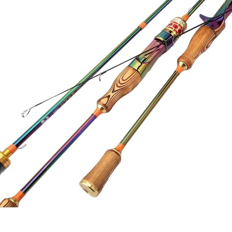 NUNATAK-caña de pescar colorida para trucha, caña de pescar de alto carbono, 2 secciones, caña de pescar UL/caña giratoria, caña súper Linght, caña de pescar pequeña - imagen 3