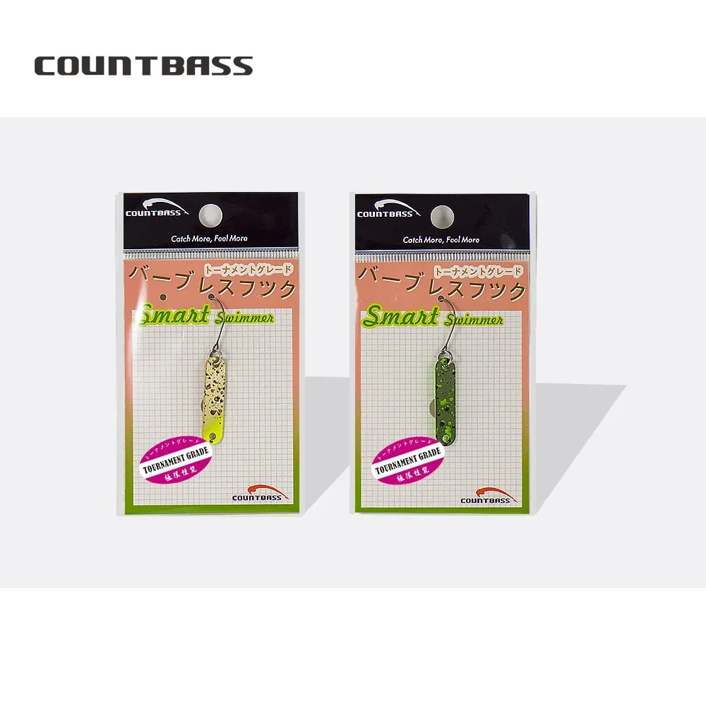 COUNTBASS 3/64oz 1,3g, 5/64oz 2,3g cucharas de trucha de latón con anzuelo sin púas colores UV cebos de pesca Lucio Señuelos de pescador - imagen 5