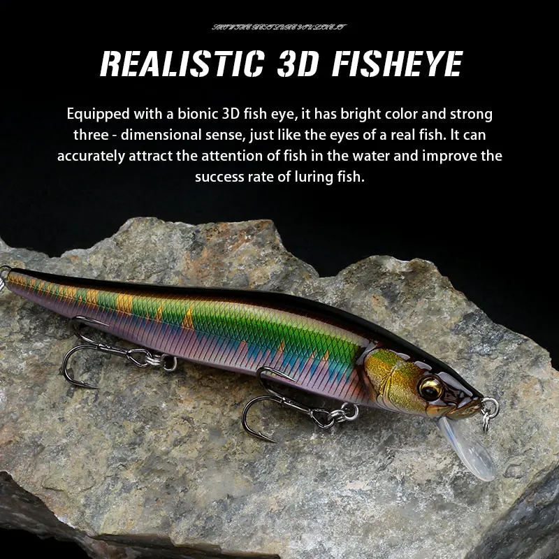 FUNCIONES MAGICES 110mm 13,8g Señuelos de Pesca Minnow Wobbler Bass suministros nuevo suspendido Jerkbait perca cebos duros señuelo cebo Artificial - imagen 5