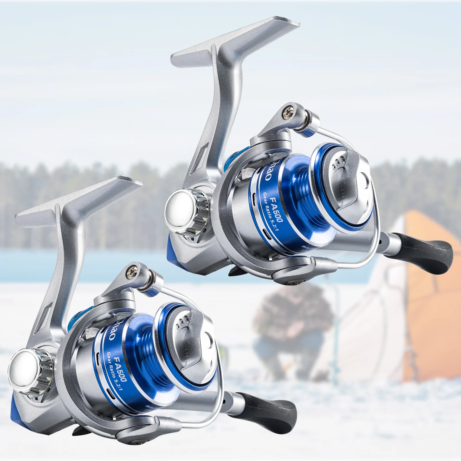Carrete de pesca en hielo Goture 5,2:1 – Metálico portátil resistente