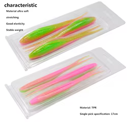 3 piezas de cebo blando para caer bombas, 170mm, 15,5g cebo de cola dividida, gusano, equipo de pesca de agua dulce cola de horquilla, pesca al aire libre