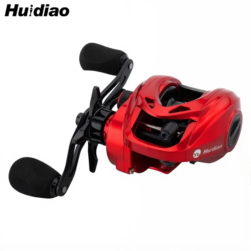 Huidiao-carrete de Baitcasting ultraligero de 6,6 oz, sistema de frenado de 10 imanes, relación de engranaje 7,1: 1, Baitcaster de perfil bajo para pesca con señuelo