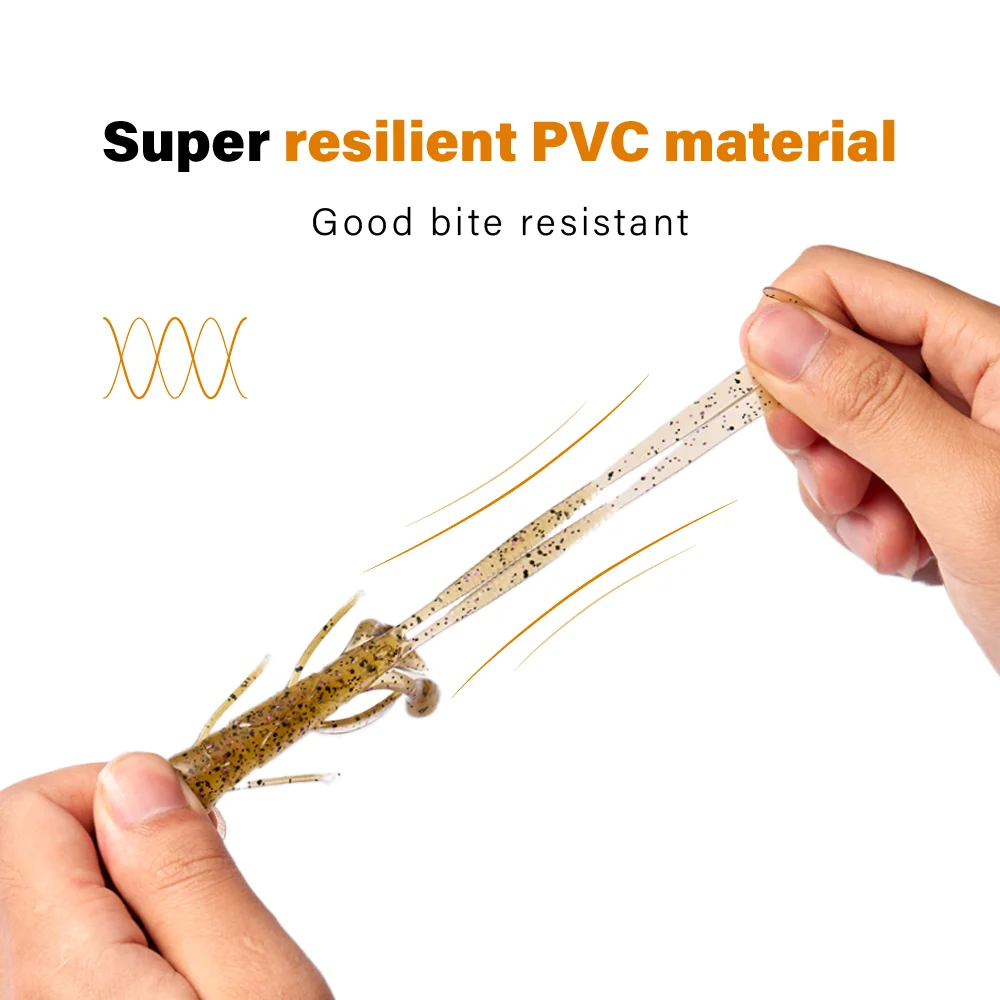 SOLOKING 6 unids/lote señuelo suave cebo Wafting Bug 7,6g 101mm Swimbait camarón señuelo cangrejo para pesca de lubina Kit de señuelo de gusano de plástico - imagen 3