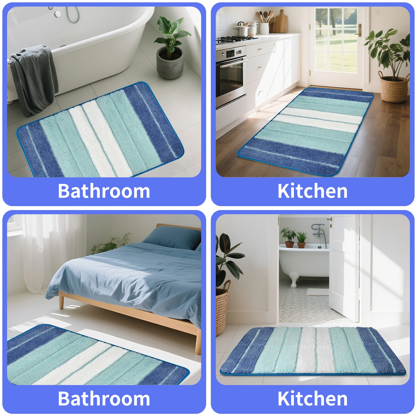 Alfombras antideslizantes microfibra para ducha – Absorbentes extra suaves - imagen 3