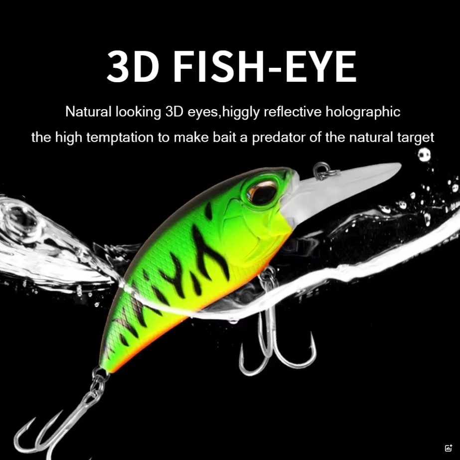 Bearking nuevo caliente excelente calidad profesional cebo de manivela buenas Señuelos de Pesca 65mm,14g manivela. Buceo 2m, pesca de lubina y Lucio - imagen 2