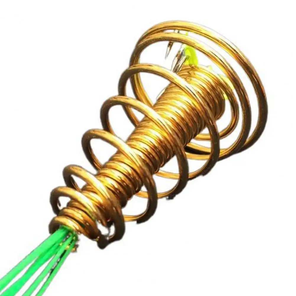 Bobina espiral dorada con acentos verdes vibrantes