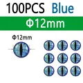 100pcs Blue 12mm