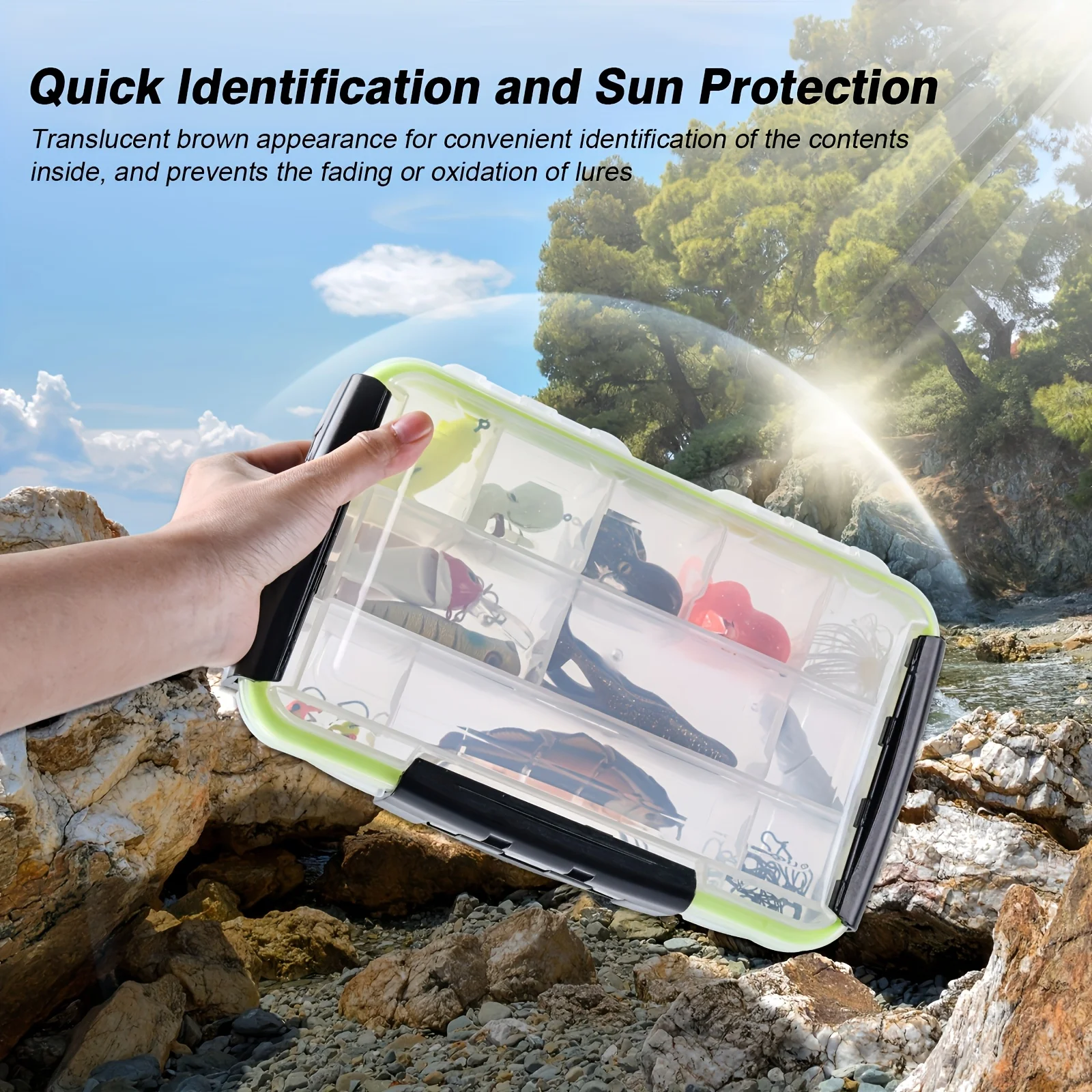 Goture-Bolso de hombro de pesca impermeable, multifuncional, 7 colores, 3 cajas de aparejos, organizador de señuelos de alta capacidad para equipo de lubina/trote - imagen 5