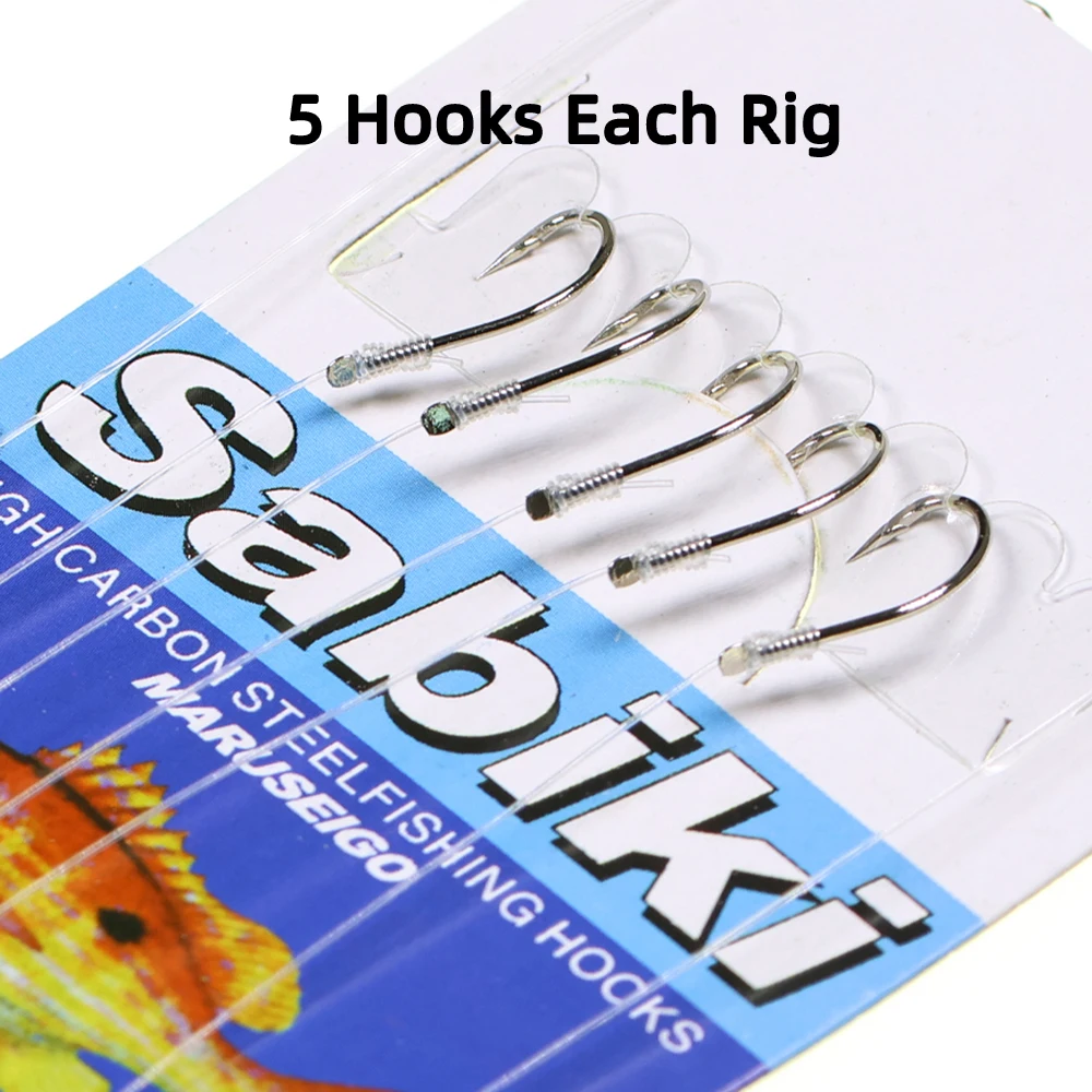 Ellllv 3 bolsas anzuelos ISEAMA anzuelos de cuerda Sabiki con púas antivibración con accesorios de pesca de agua salada giratorios y a presión - imagen 3