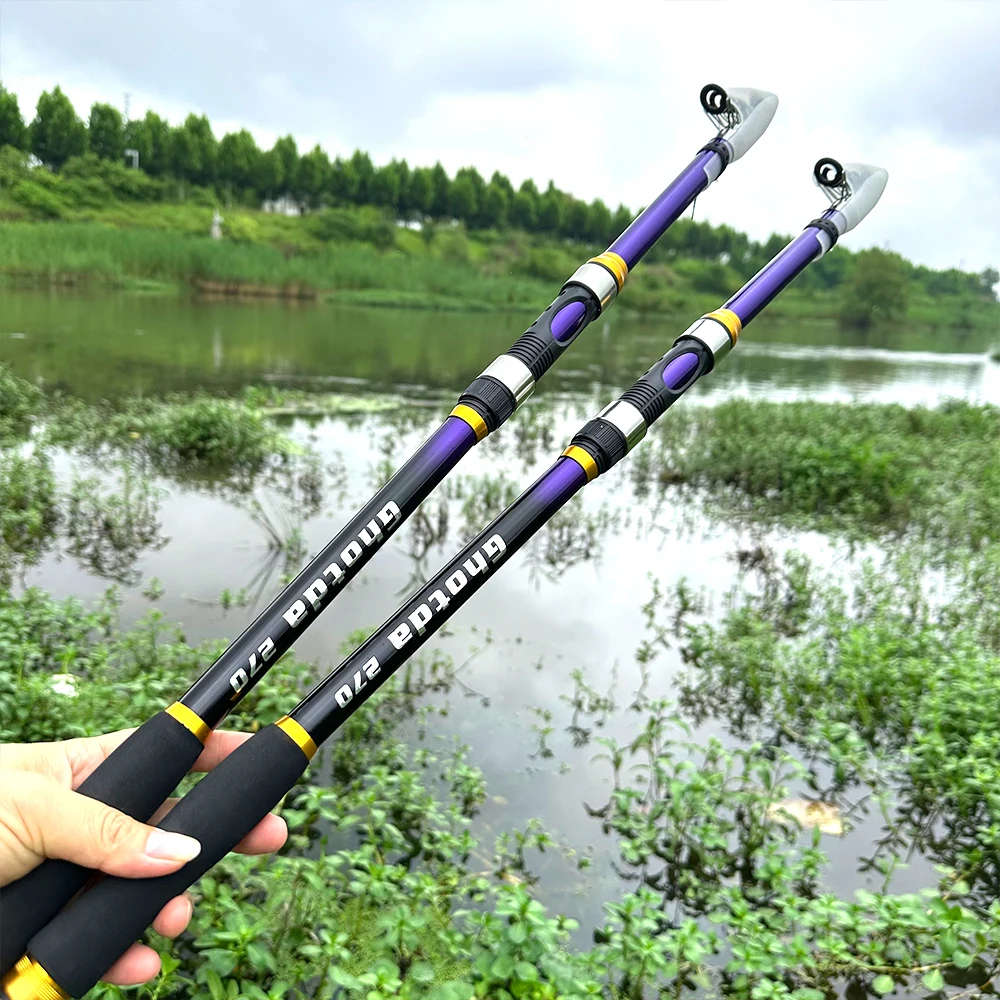 Caña de pescar telescópica para océano, 2,1/2,4/2,7/3,0/3,6 M, fibra de alto carbono, alimentador de carpa giratoria, aparejos de caña de pescar de fundición - imagen 5