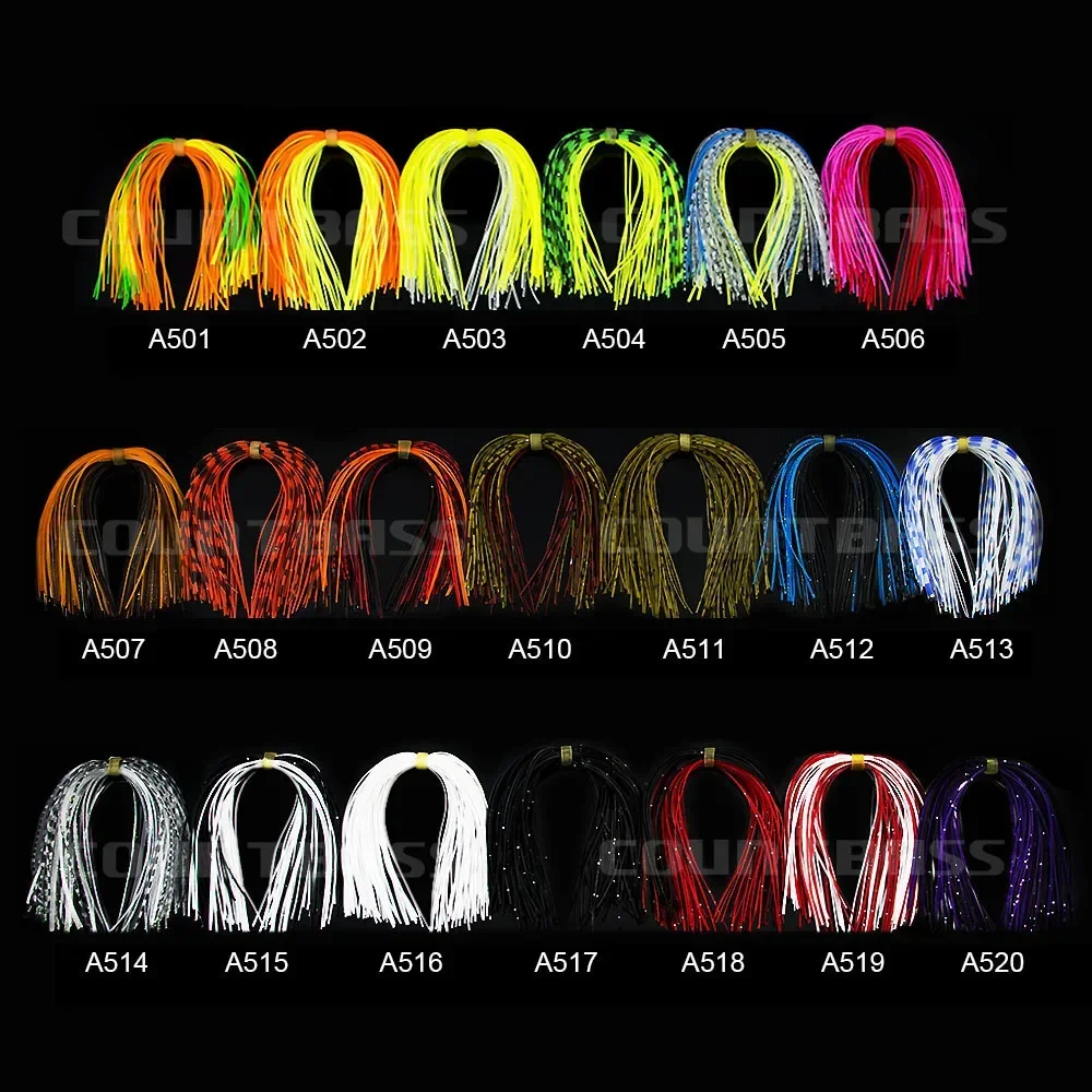 Countbass 120 mechones 50 hebras faldas de silicona accesorios de pesca, DIY Spinnerbatis Buzzbaits señuelos de goma, goma de calamar - imagen 2