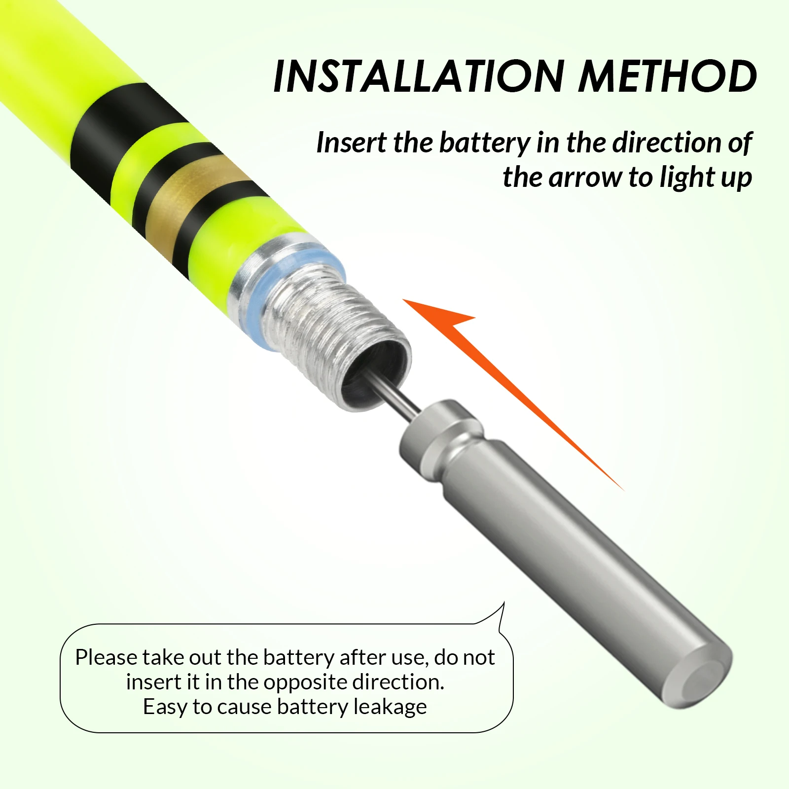 Juego de barras luminosas de pesca Led, 2 uds., 4,1 cm, flotador de pesca nocturno, punta de caña, barras luminosas que brillan en la oscuridad, barra de luz luminosa fluorescente - imagen 4