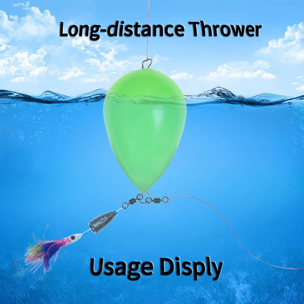 Elllv 20g - 100g flotador verde luminoso forma de huevo Bobber lanzador de fundición de larga distancia para pesca nocturna pesca en aguas profundas - imagen 5