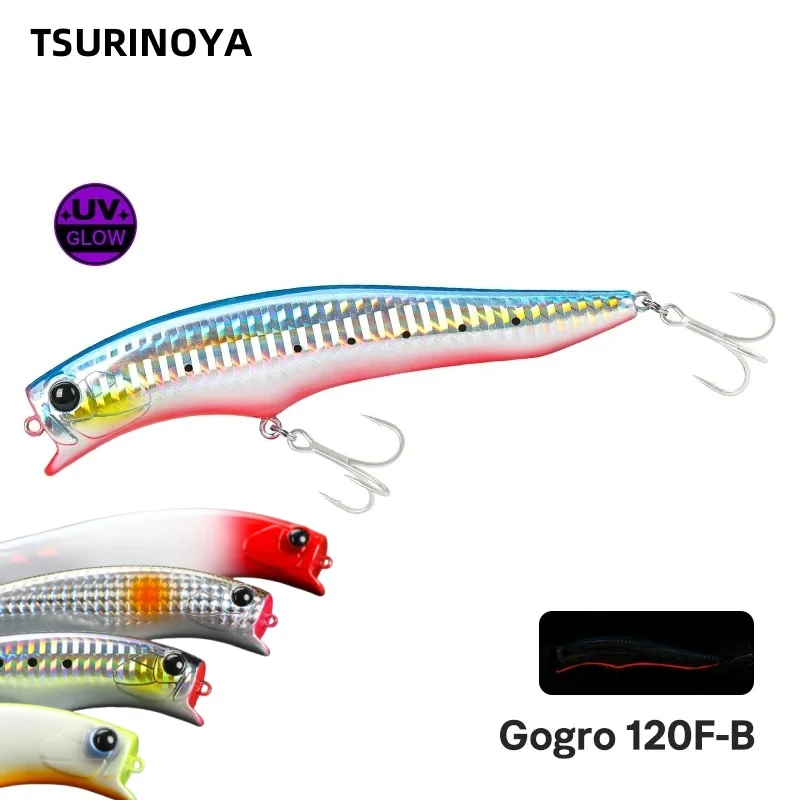 TSURINOYA 120F señuelo de pesca de playa de pececillo flotante de alcance poco profundo de fundición Ultra larga 120mm 20g 0-30cm cebos duros de agua salada GORGO - imagen 2