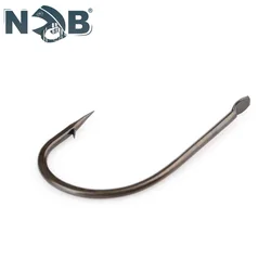 NGB 100PCS Anzuelos de pesca de acero al carbono de altura 421BR 1 # -10 #   Anzuelo redondo plano y doblado, anzuelo individual con púas, accesorios de pesca de carpa
