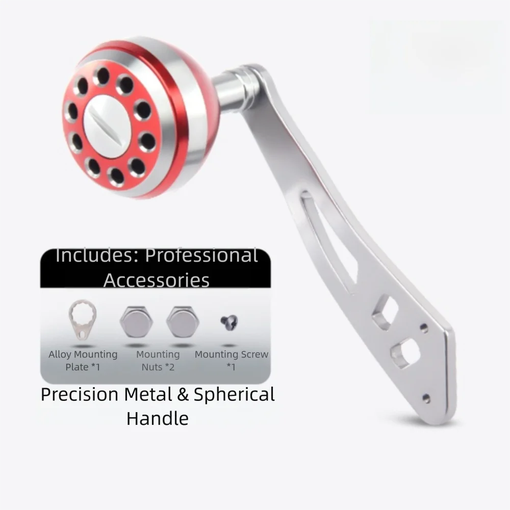 Mango de carrete de pesca Baitcasting de aleación de aluminio, mango de balancín individual ligero DIY, Universal de 36,6g - imagen 2