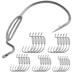 Anzuelos Jig Head Texas Rig offset con púas para lubina
