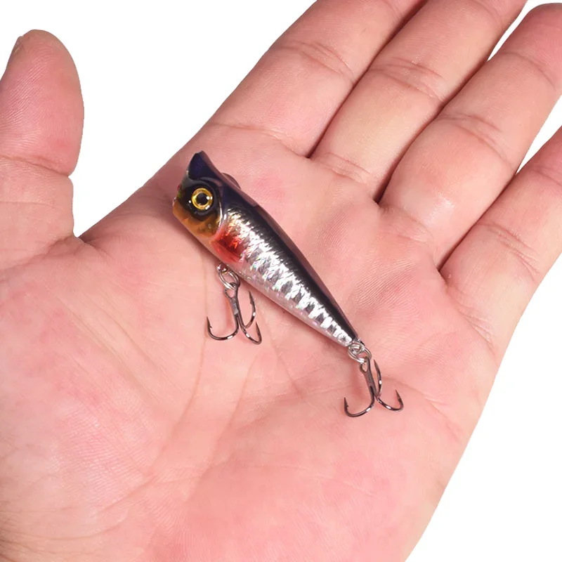 1 unidad señuelo de pesca superior, 5cm, 4.8g, flotante mini wobbler, cebo artificial con anzuelo para bass, lucio, siluro, peces, swimbaits - imagen 2