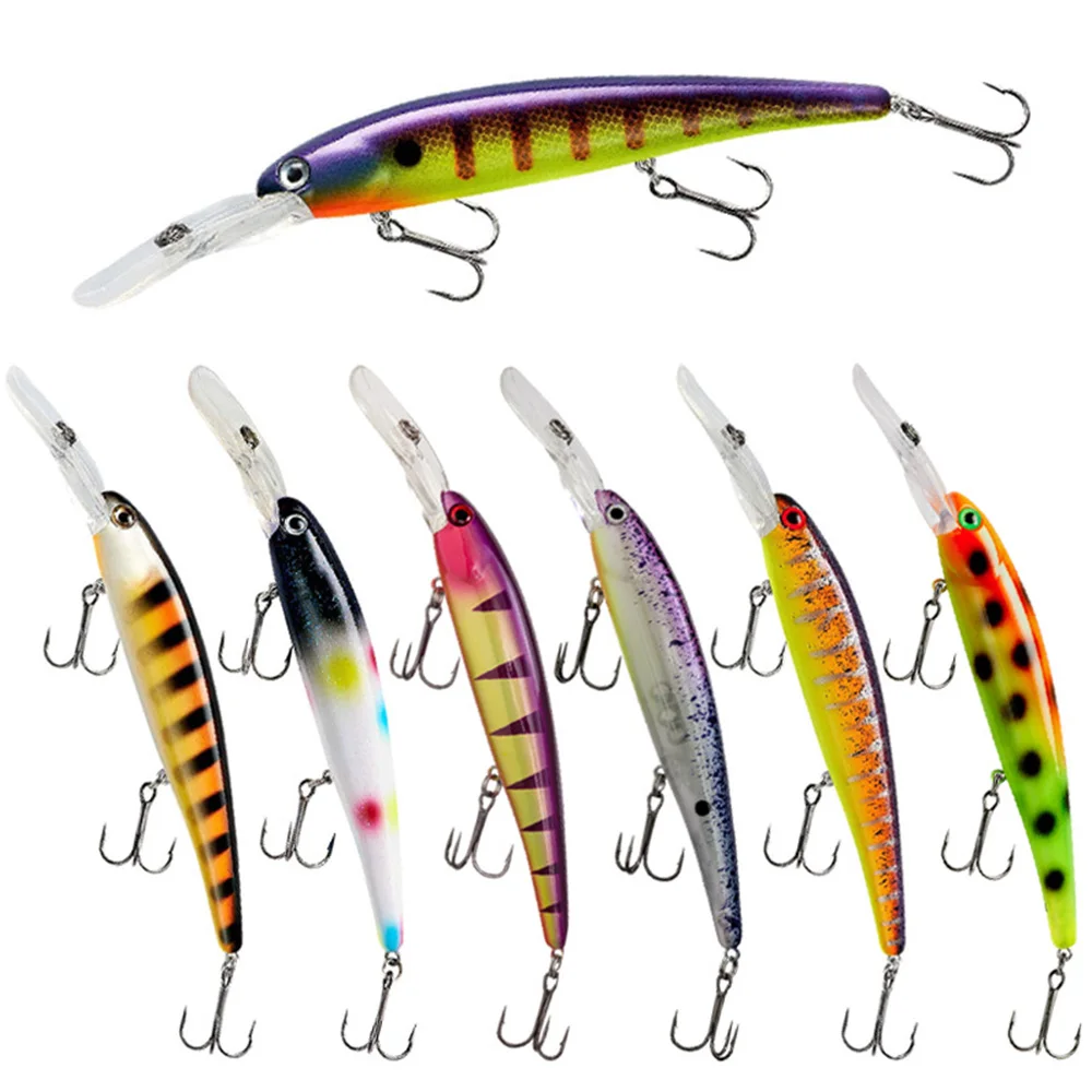 Señuelo de buceo profundo Walleye Trolling Wobbler 12cm/20g flotante Crankbait Minnow Bass Pike Bait Bandit aparejos de pesca de agua salada - imagen 5