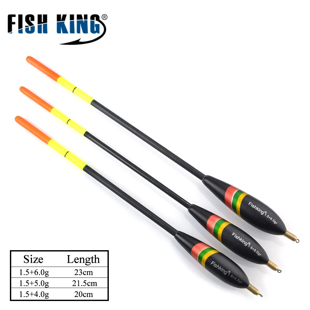 FISH KING-boya de corcho de Pesca, juego de flotadores de Balsa para carpa, 1,5-4,0g, 1,5 + 5,0g, lote de 3 unidades - imagen 2