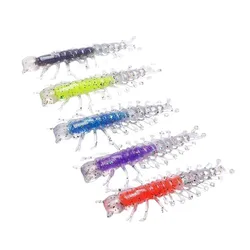 10 Uds. Señuelo de pesca con caja, cebo blando de ciempiés de simulación, 1,8g, 6cm, señuelos artificiales flotantes TPR, kit de Señuelos de pesca blandos