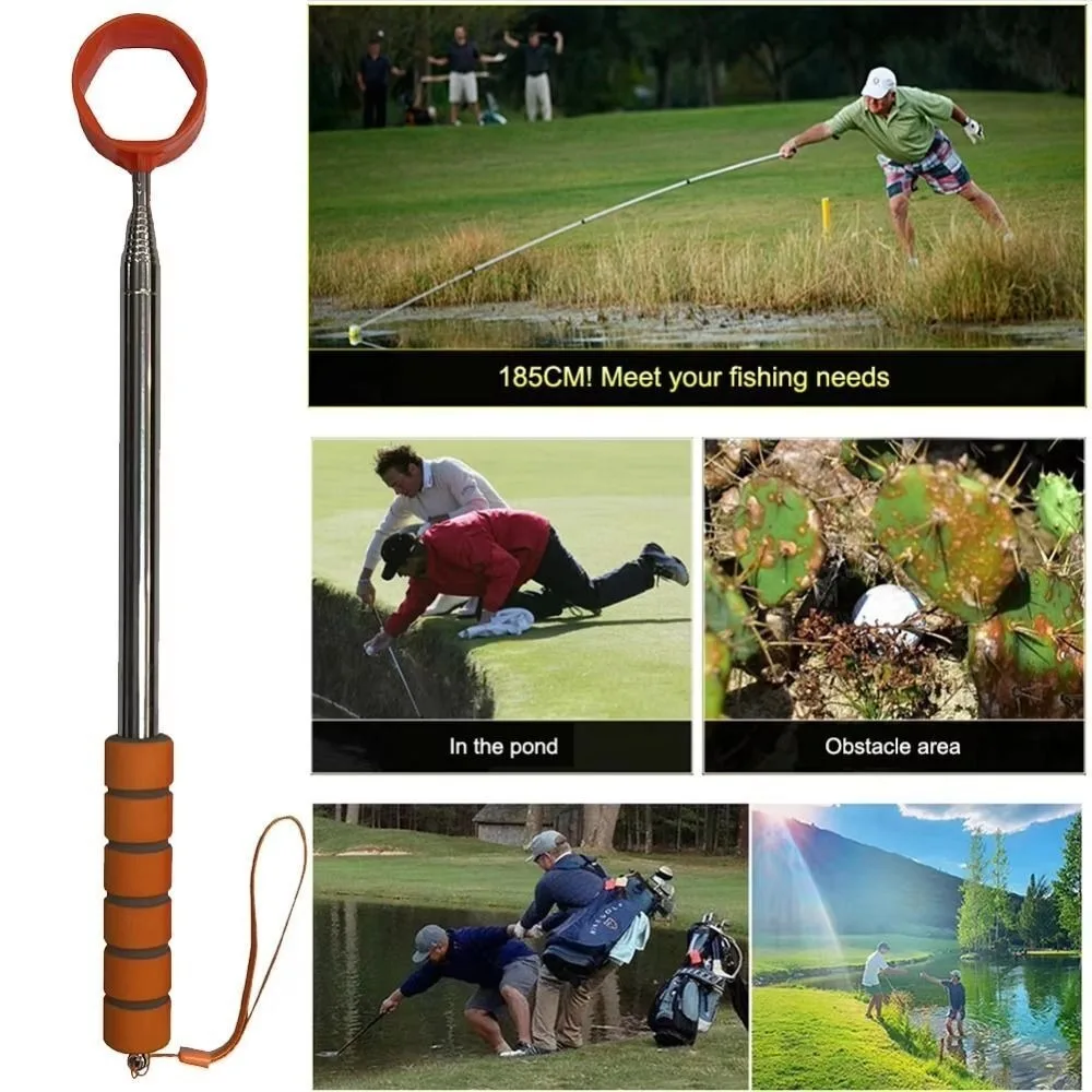Recuperador de pelotas de Golf telescópico extensible, mango antideslizante, herramienta con ventosa, recogedor de pelotas de Golf telescópico de acero inoxidable - imagen 2
