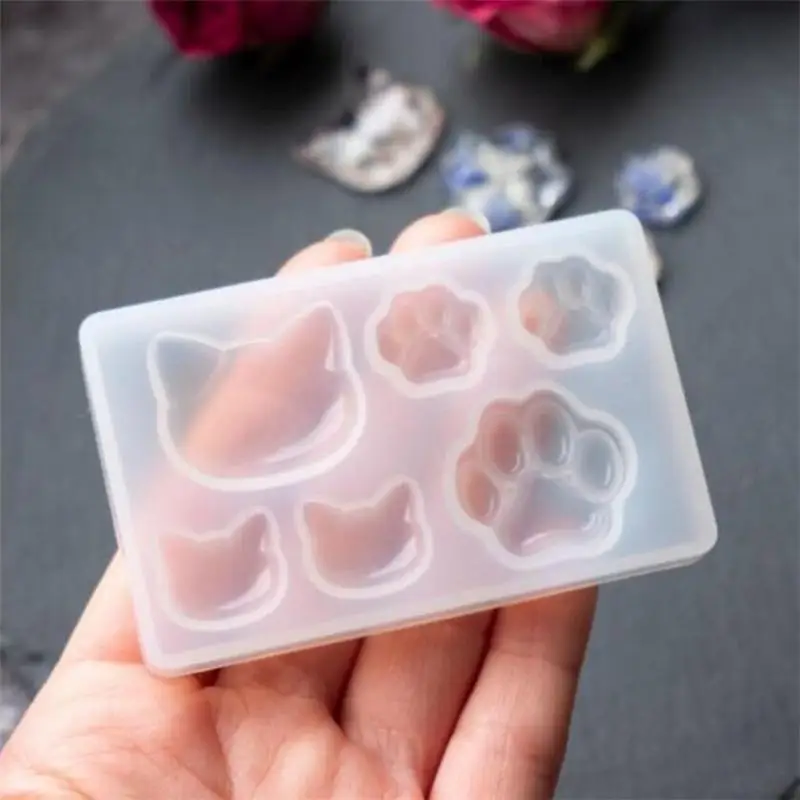 Molde en silicona para resina epoxi: garra y cara de gato llavero - imagen 5
