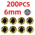 200pcs golden 6mm