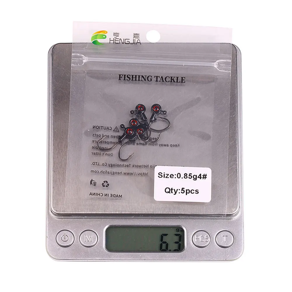 Anzuelo de pesca con cabeza de anzuelo, 5 uds., para señuelo suave, gusano, cebo vivo, tipo de pez, anzuelo de plantilla, ojo 3D, agua salada, lubina, trucha, Bluegill - imagen 5