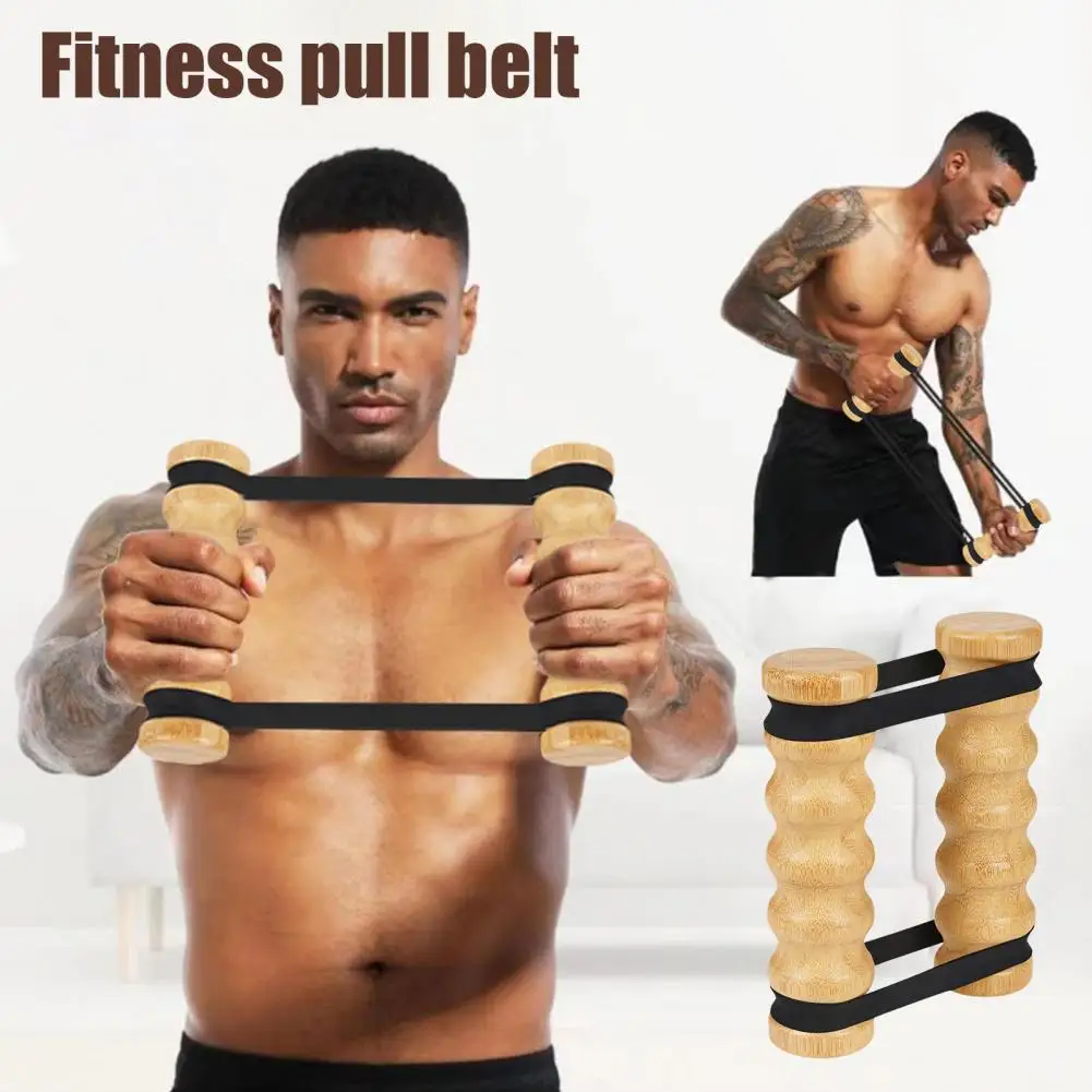 Rip Stick equipo de entrenamiento para la parte superior del cuerpo, bandas de resistencia ajustables con asas de madera, cinturones de tracción para Fitness, brazo y pecho, hombres y mujeres - imagen 2