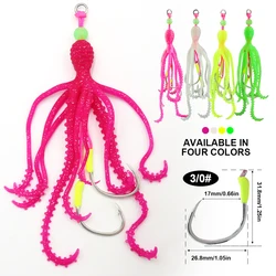 ZYZHE Señuelo suave marina con anzuelos luminosos para pulpo